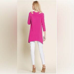 CLARA SUN WOO Fuchsia Racerback Sharkbite Tunic Top